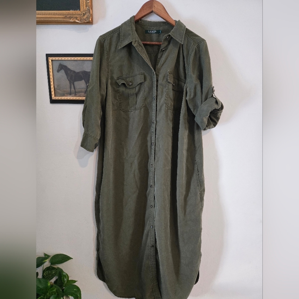 Ralph Lauren Olive Green Shirt Dress